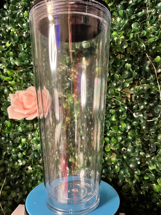 24oz Acrylic double wall tumbler w/ black lid